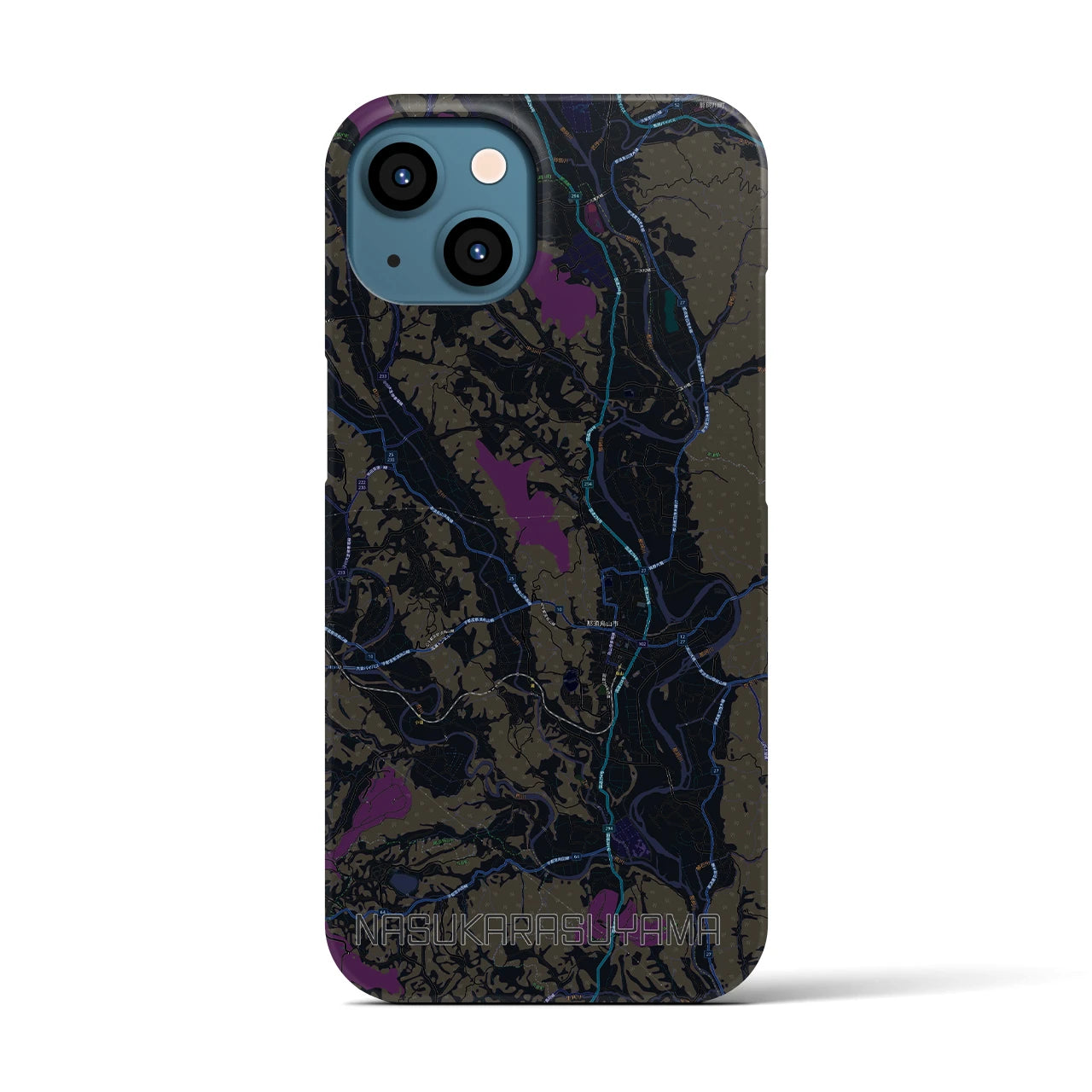 【那須烏山(栃木県)】地図柄iPhoneケース(バックカバータイプ)