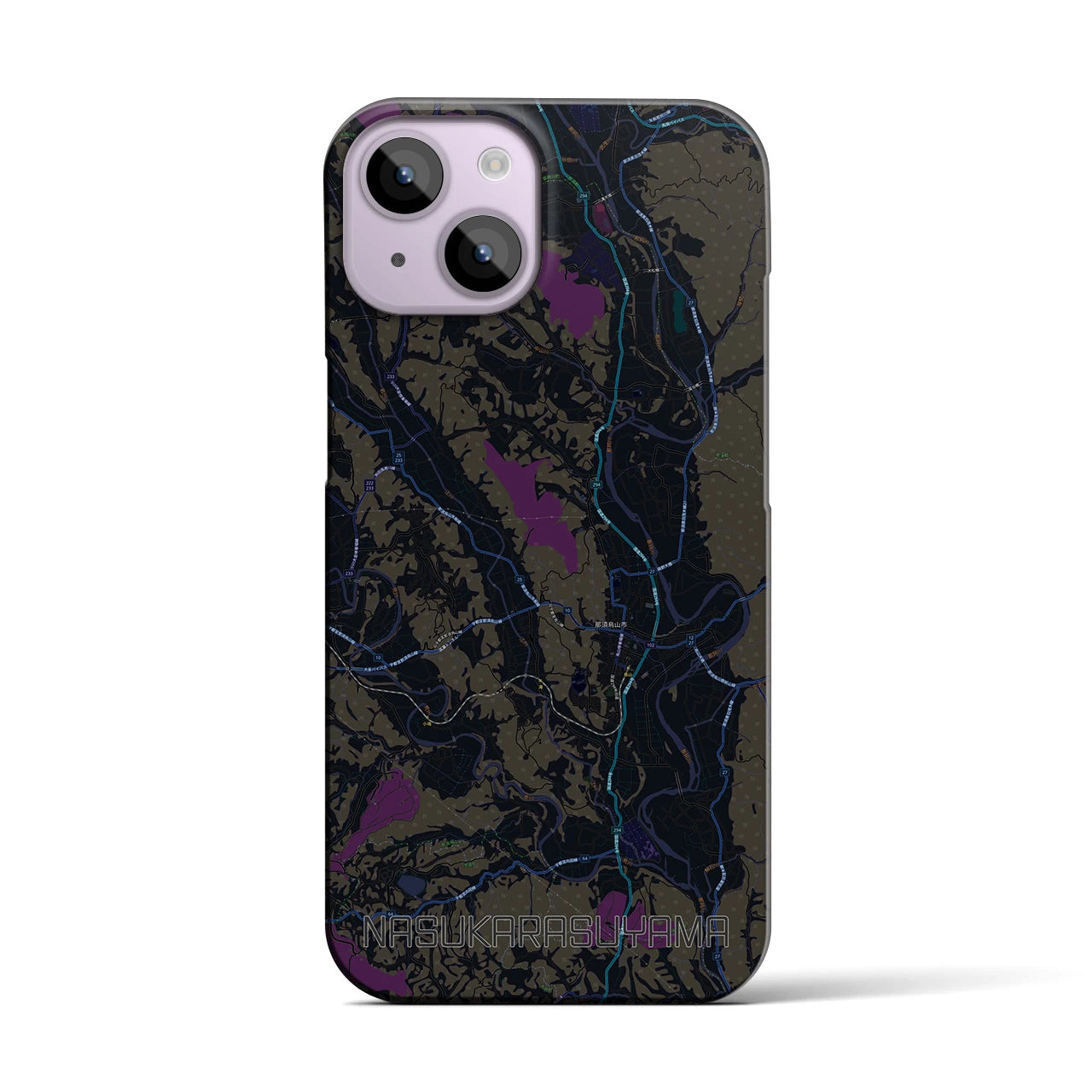 【那須烏山(栃木県)】地図柄iPhoneケース(バックカバータイプ)