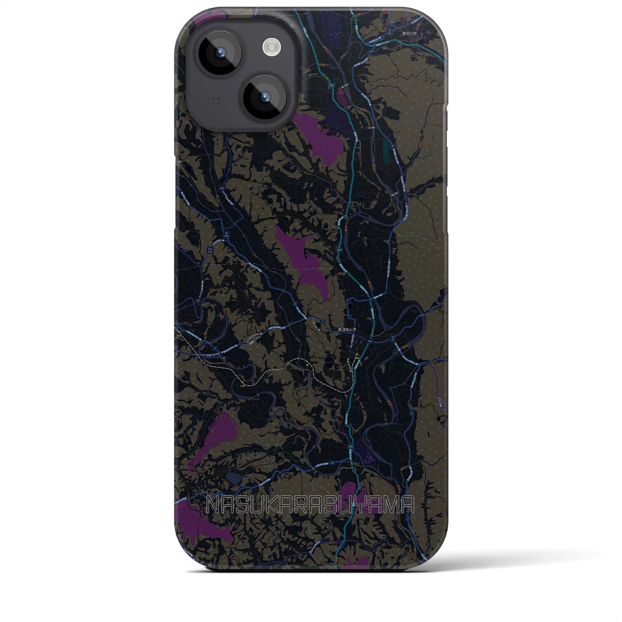 【那須烏山(栃木県)】地図柄iPhoneケース(バックカバータイプ)