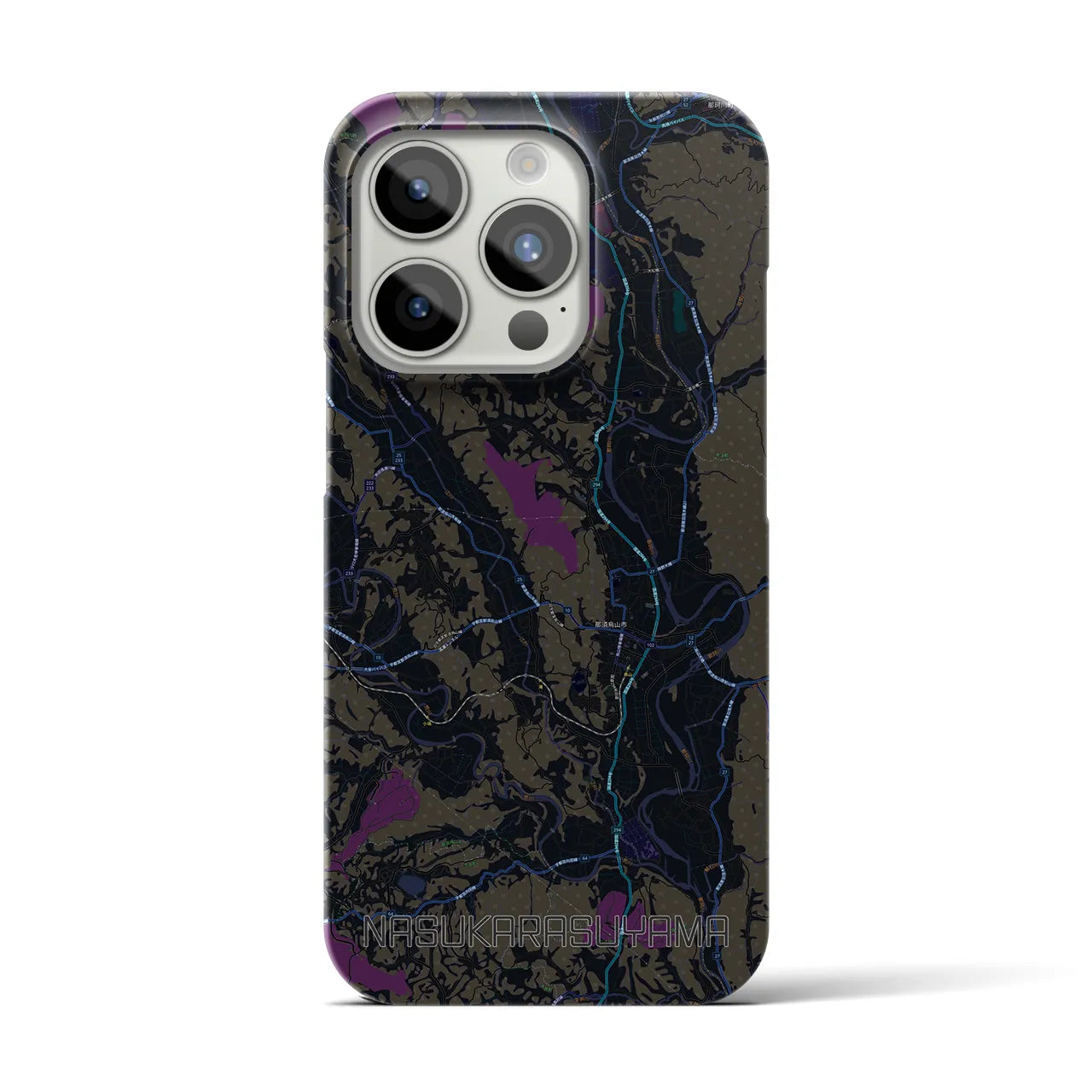 【那須烏山(栃木県)】地図柄iPhoneケース(バックカバータイプ)