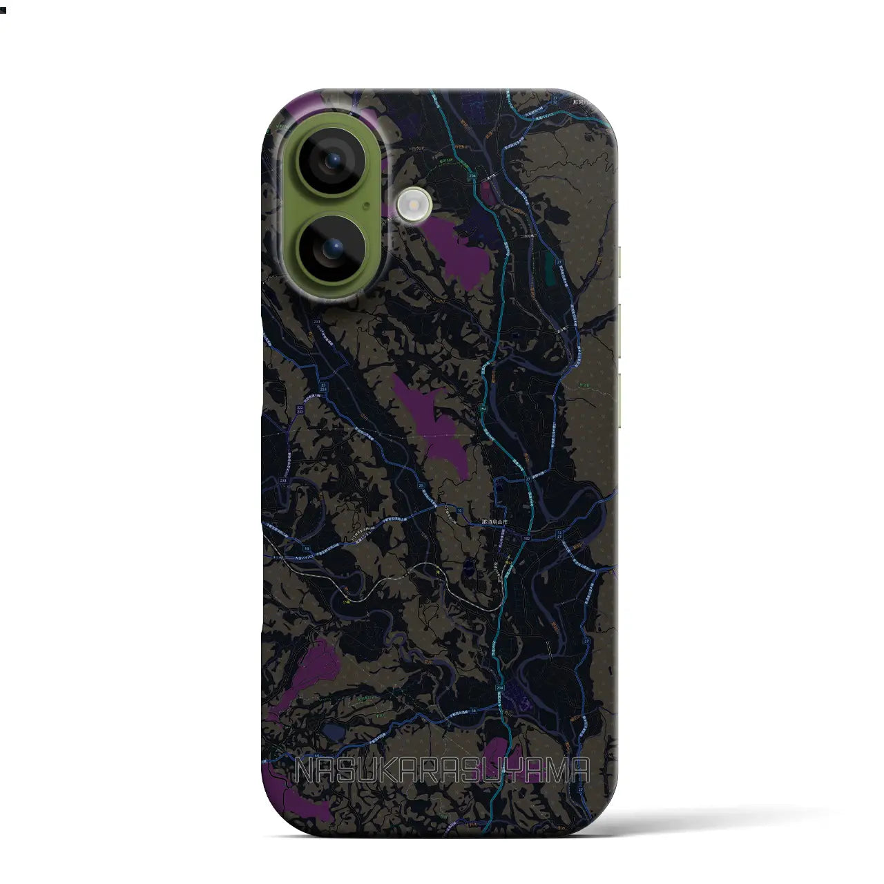 【那須烏山(栃木県)】地図柄iPhoneケース(バックカバータイプ)