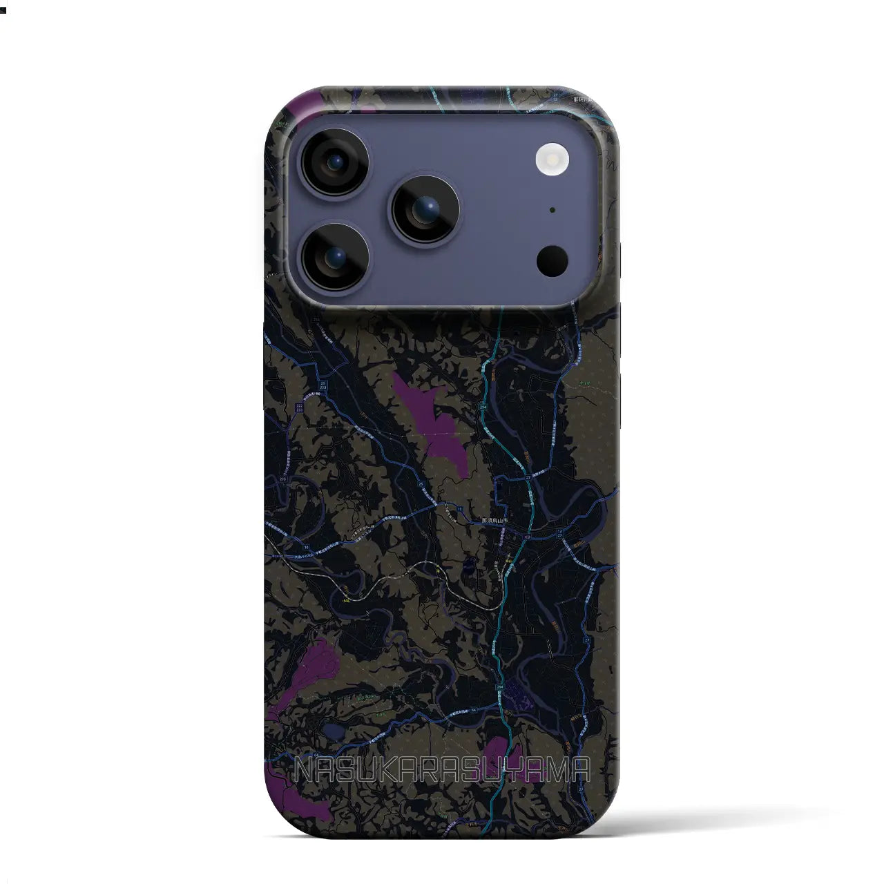 【那須烏山(栃木県)】地図柄iPhoneケース(バックカバータイプ)
