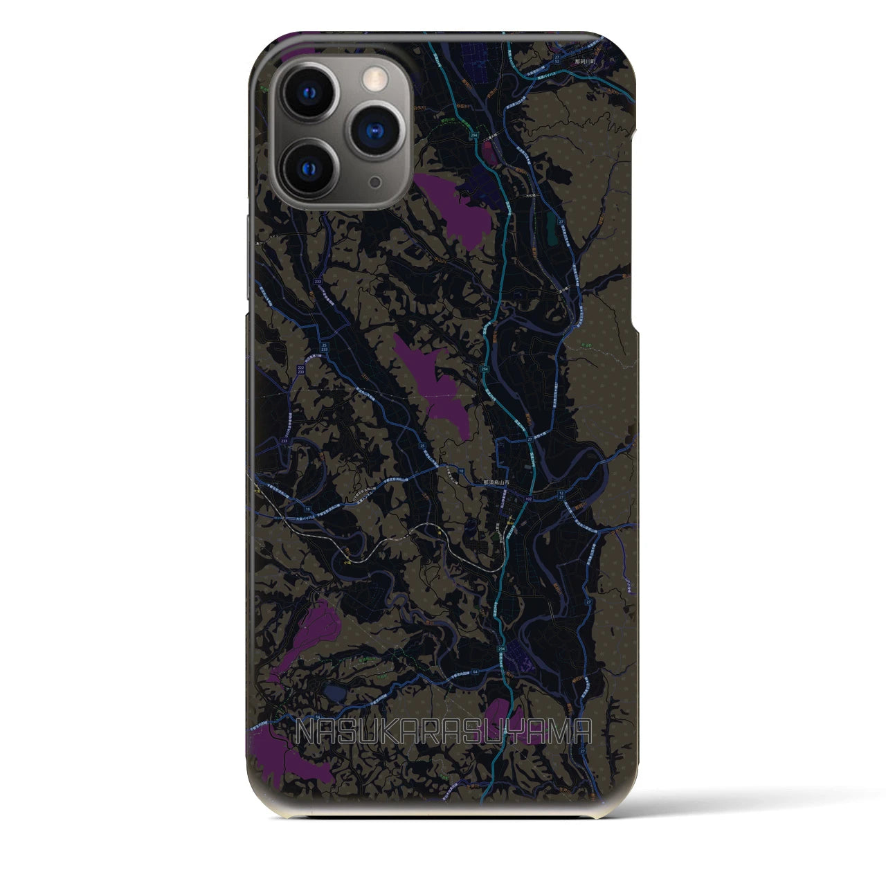 【那須烏山(栃木県)】地図柄iPhoneケース(バックカバータイプ)