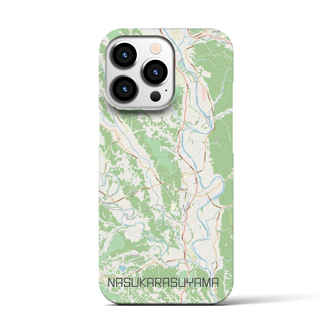 【那須烏山(栃木県)】地図柄iPhoneケース(バックカバータイプ)