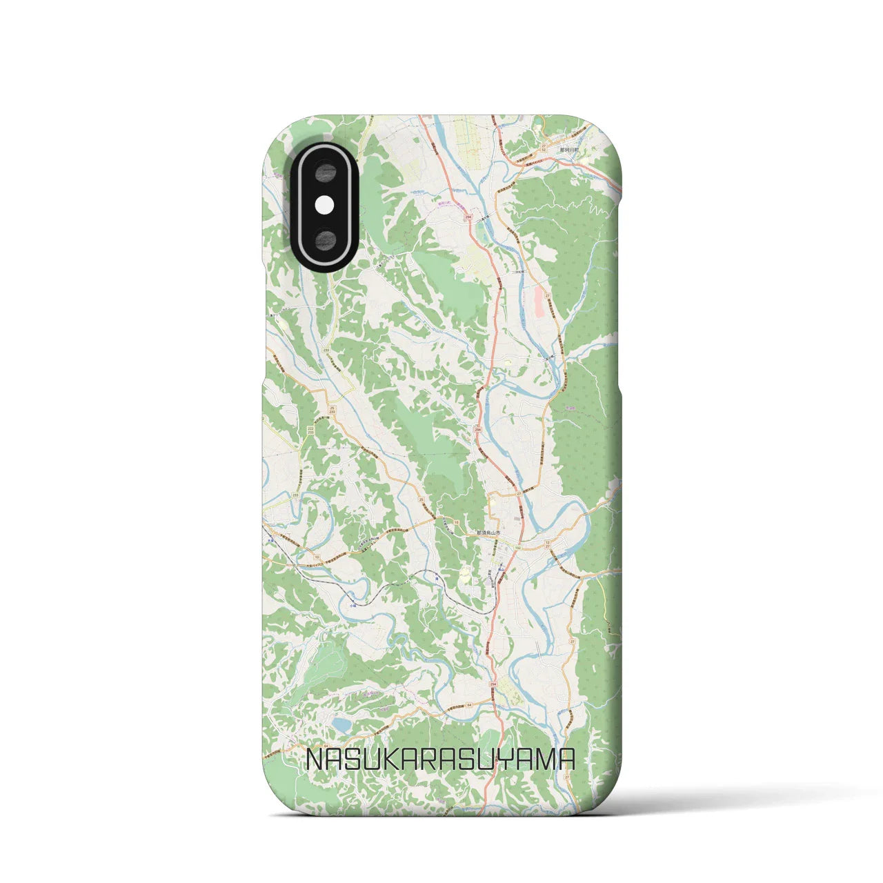【那須烏山(栃木県)】地図柄iPhoneケース(バックカバータイプ)