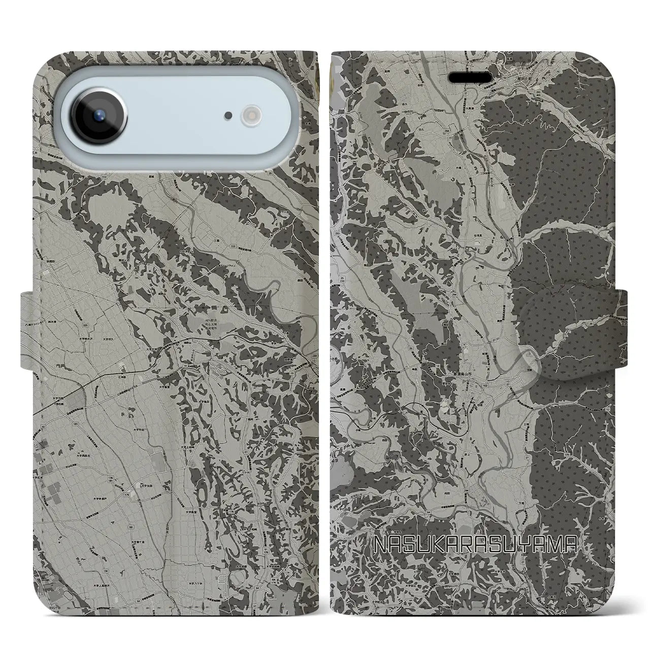 【那須烏山(栃木県)】地図柄iPhoneケース(手帳タイプ)