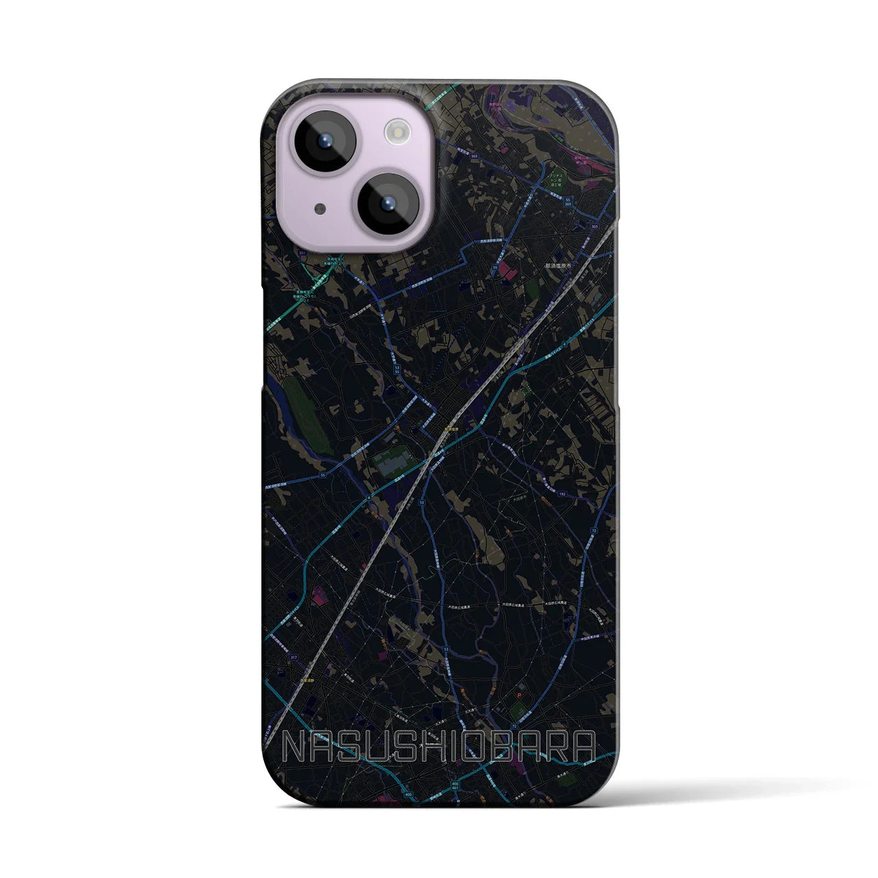 【那須塩原(栃木県)】地図柄iPhoneケース(バックカバータイプ)