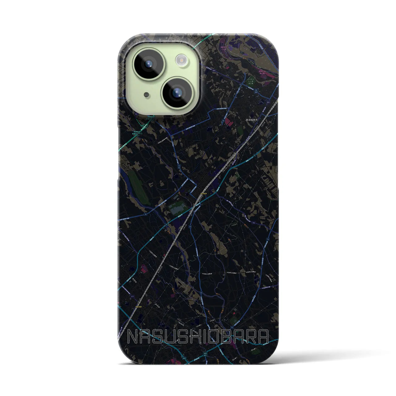 【那須塩原(栃木県)】地図柄iPhoneケース(バックカバータイプ)