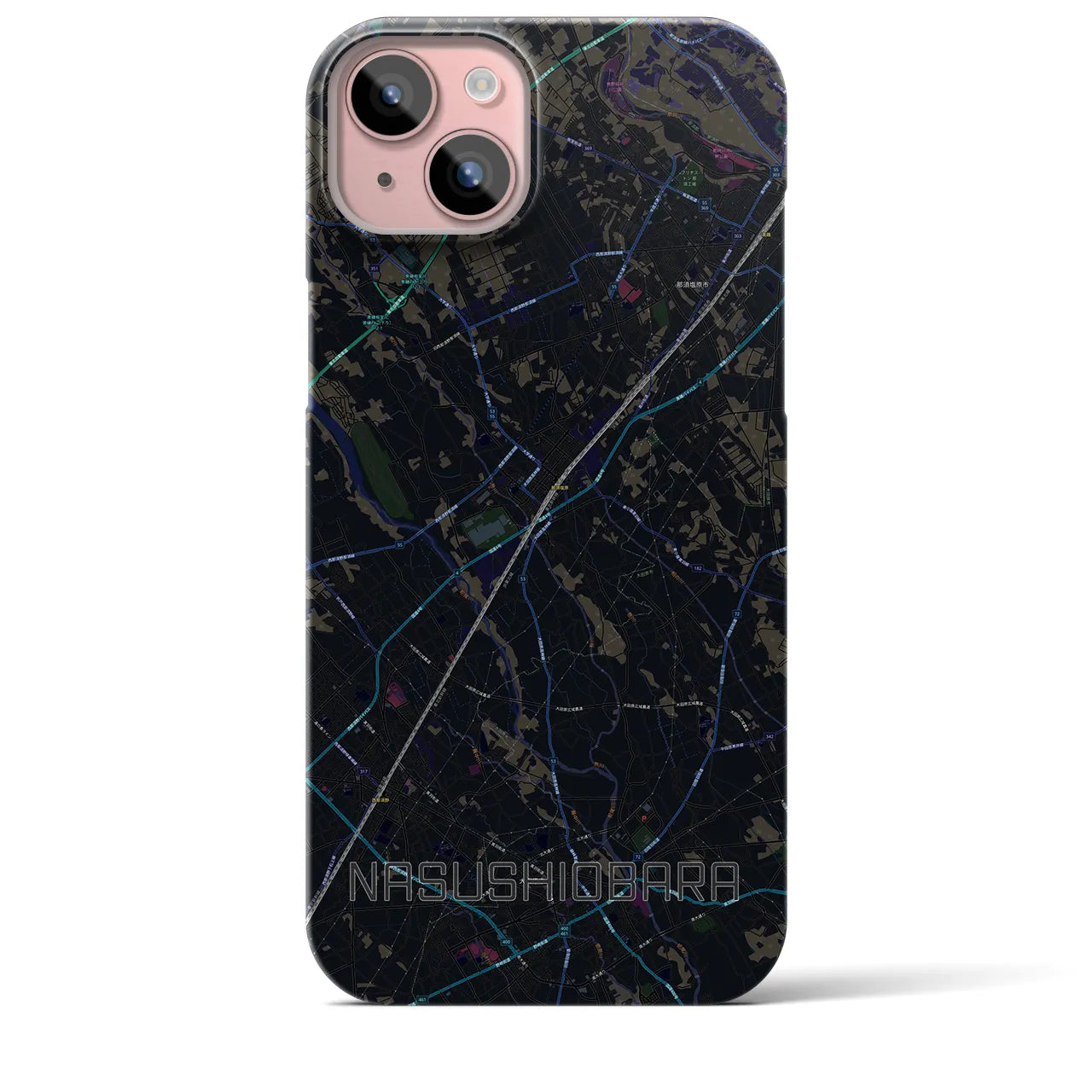 【那須塩原(栃木県)】地図柄iPhoneケース(バックカバータイプ)