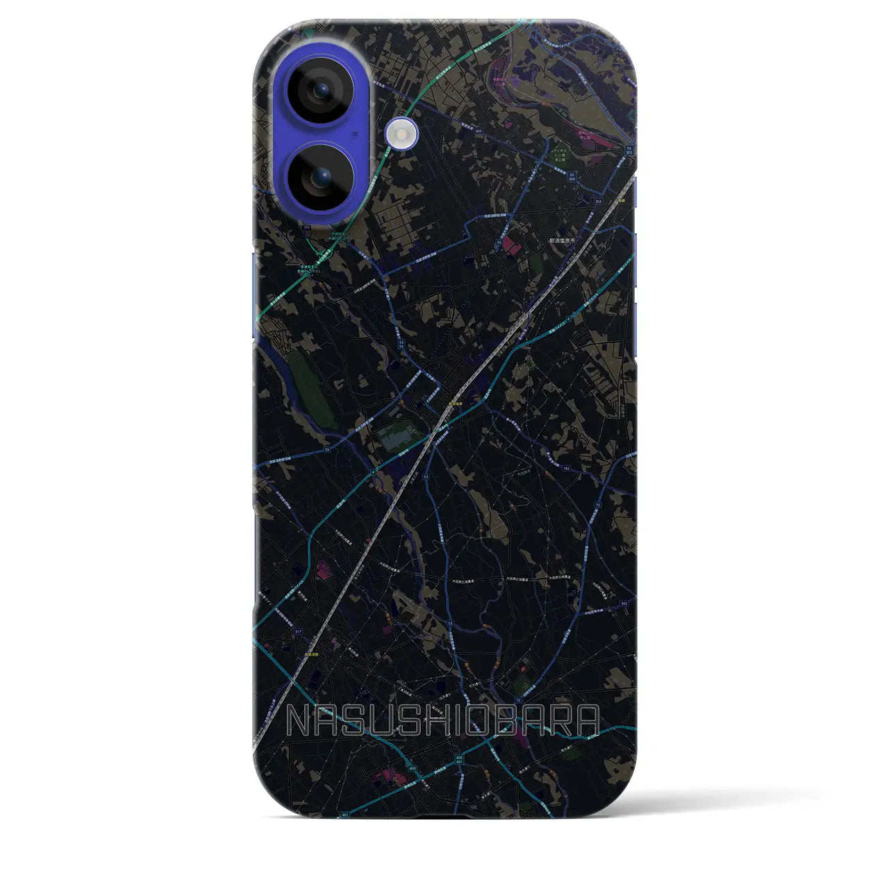 【那須塩原(栃木県)】地図柄iPhoneケース(バックカバータイプ)