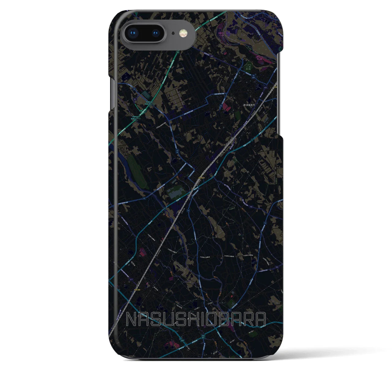 【那須塩原(栃木県)】地図柄iPhoneケース(バックカバータイプ)