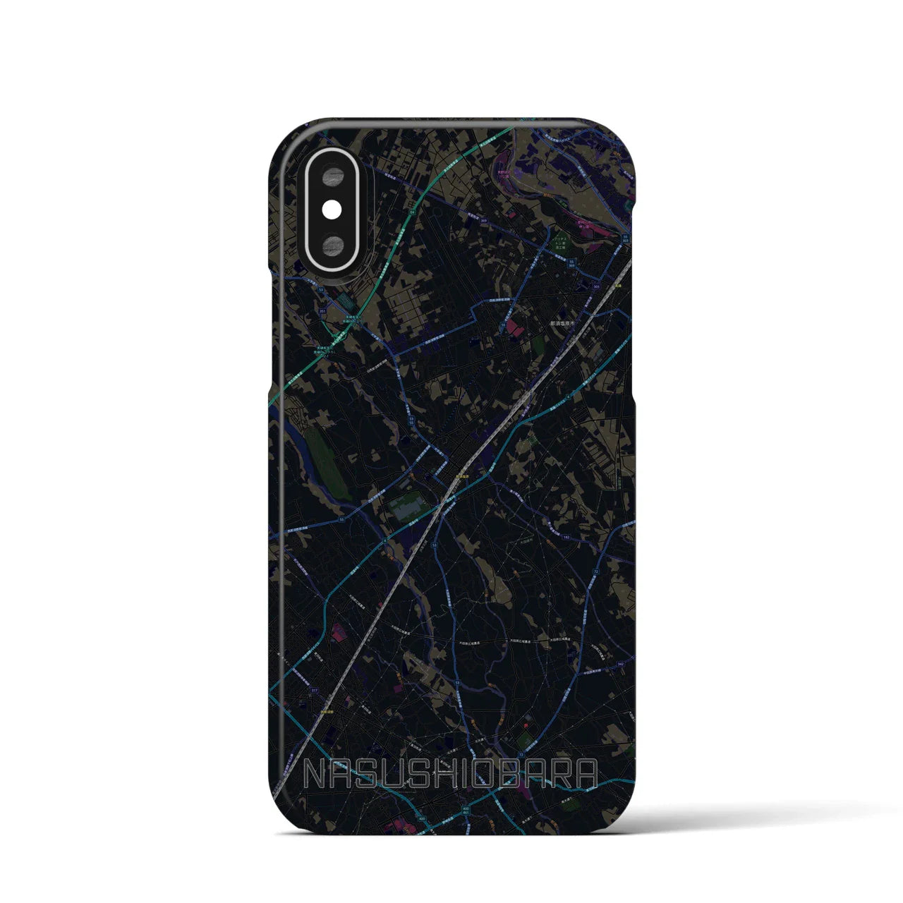 【那須塩原(栃木県)】地図柄iPhoneケース(バックカバータイプ)