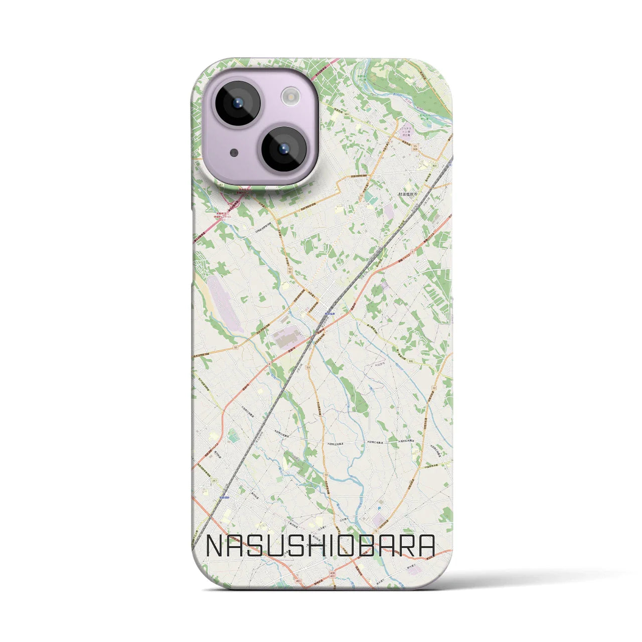 【那須塩原(栃木県)】地図柄iPhoneケース(バックカバータイプ)