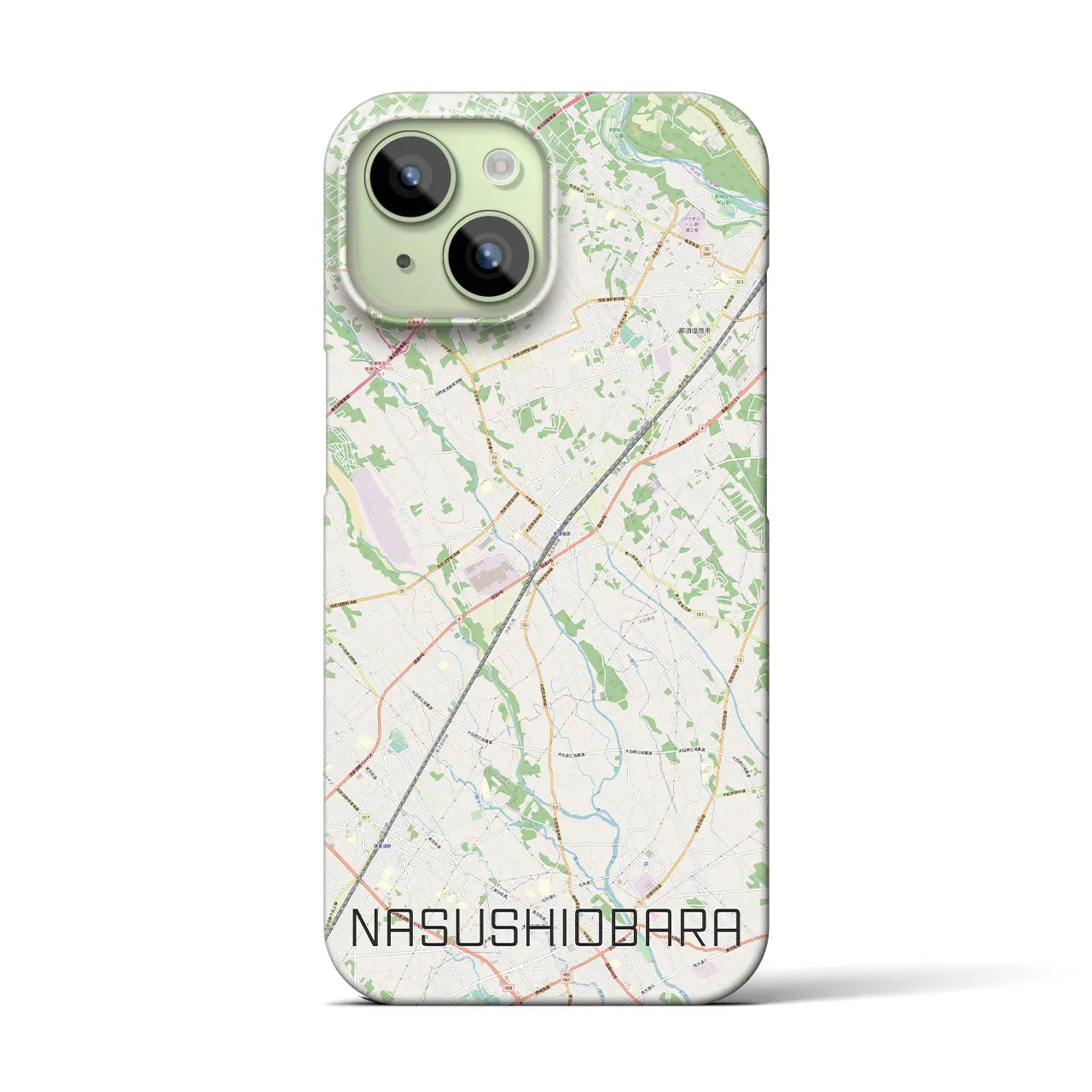 【那須塩原(栃木県)】地図柄iPhoneケース(バックカバータイプ)