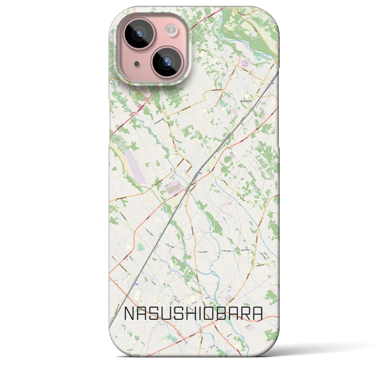 【那須塩原(栃木県)】地図柄iPhoneケース(バックカバータイプ)