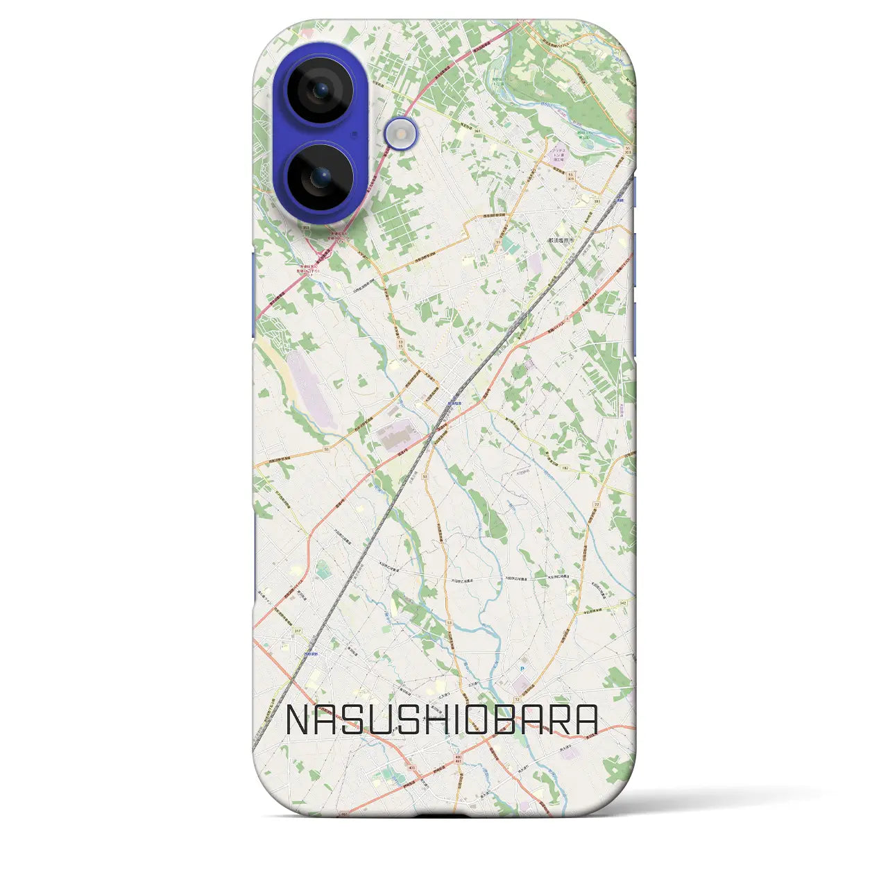 【那須塩原(栃木県)】地図柄iPhoneケース(バックカバータイプ)