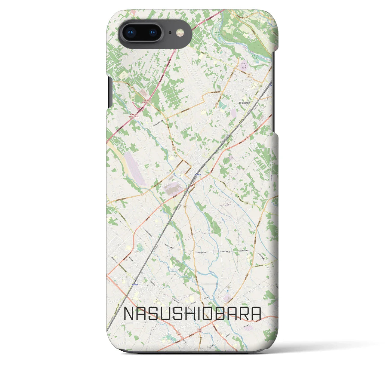 【那須塩原(栃木県)】地図柄iPhoneケース(バックカバータイプ)