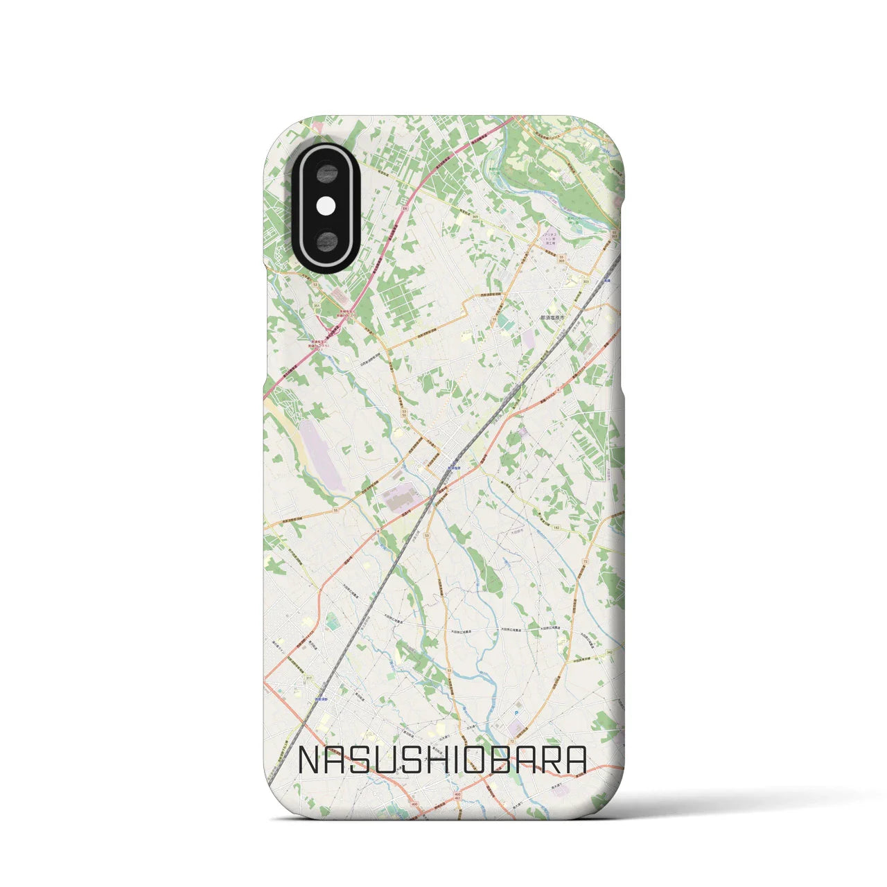 【那須塩原(栃木県)】地図柄iPhoneケース(バックカバータイプ)
