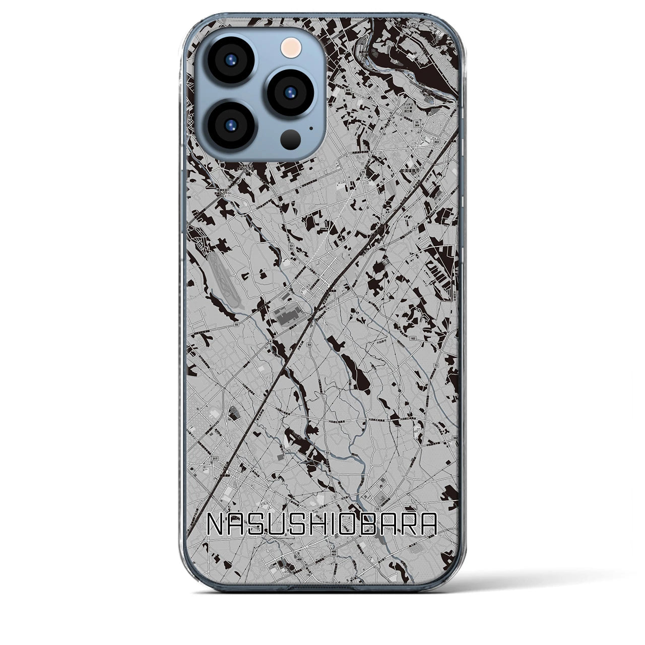 【那須塩原(栃木県)】地図柄iPhoneケース(クリアタイプ)