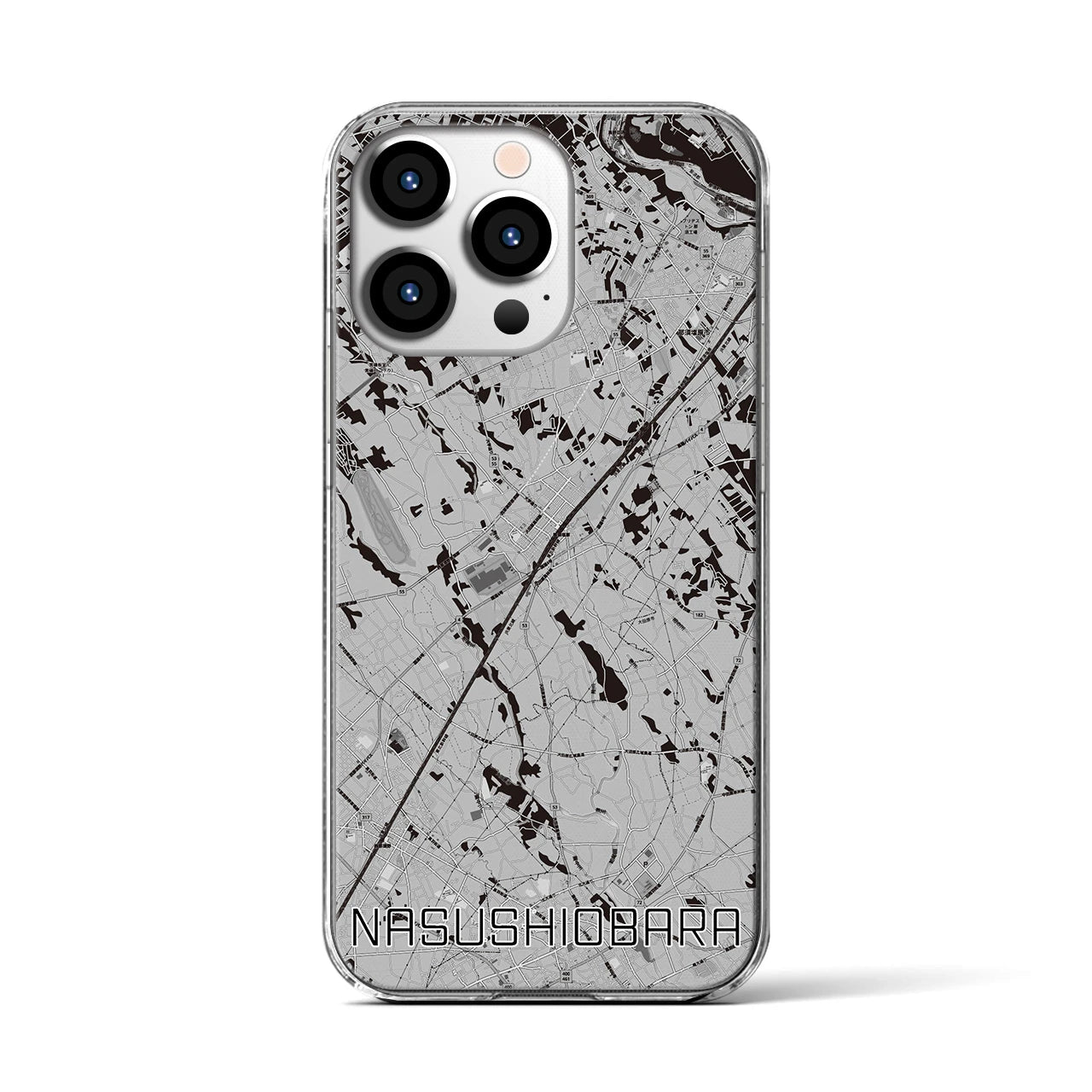 【那須塩原(栃木県)】地図柄iPhoneケース(クリアタイプ)