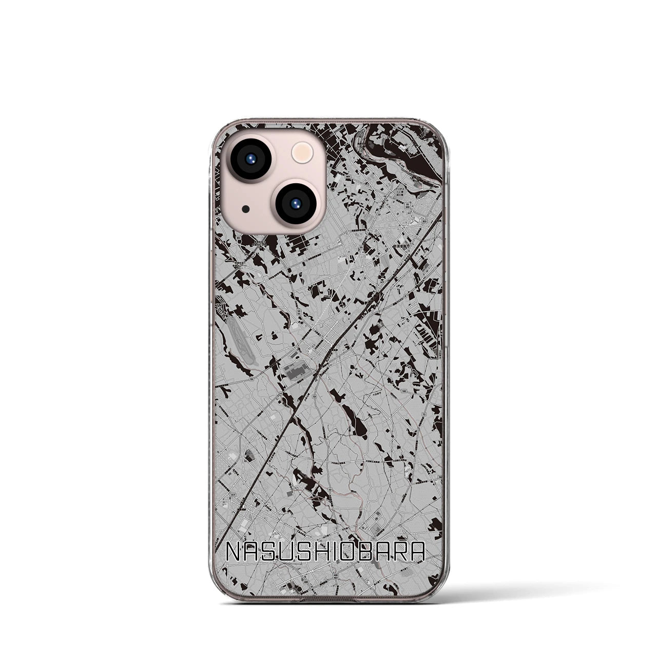 【那須塩原(栃木県)】地図柄iPhoneケース(クリアタイプ)