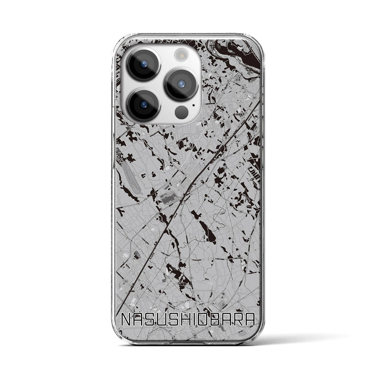 【那須塩原(栃木県)】地図柄iPhoneケース(クリアタイプ)