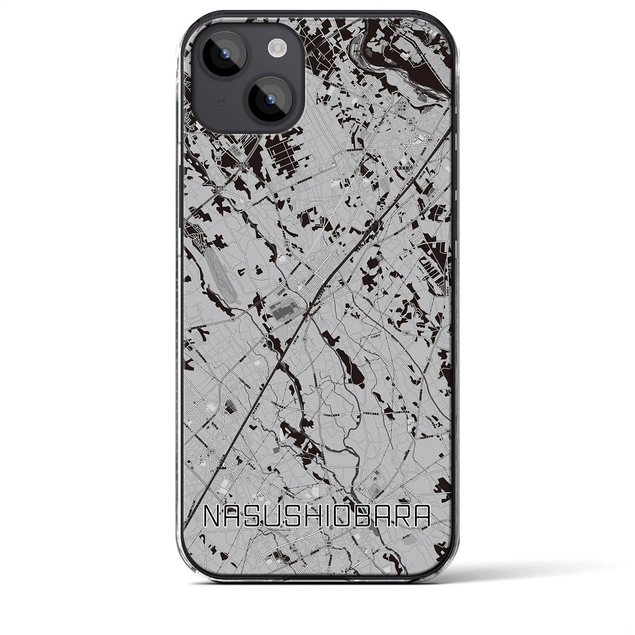 【那須塩原(栃木県)】地図柄iPhoneケース(クリアタイプ)
