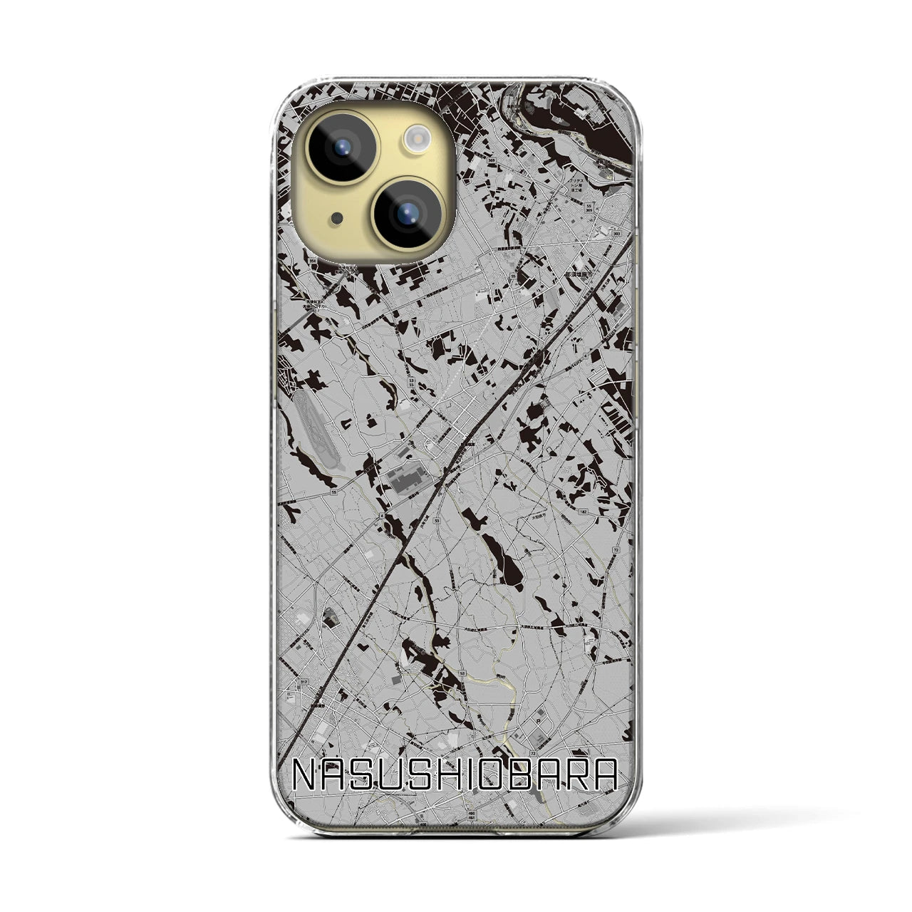 【那須塩原(栃木県)】地図柄iPhoneケース(クリアタイプ)