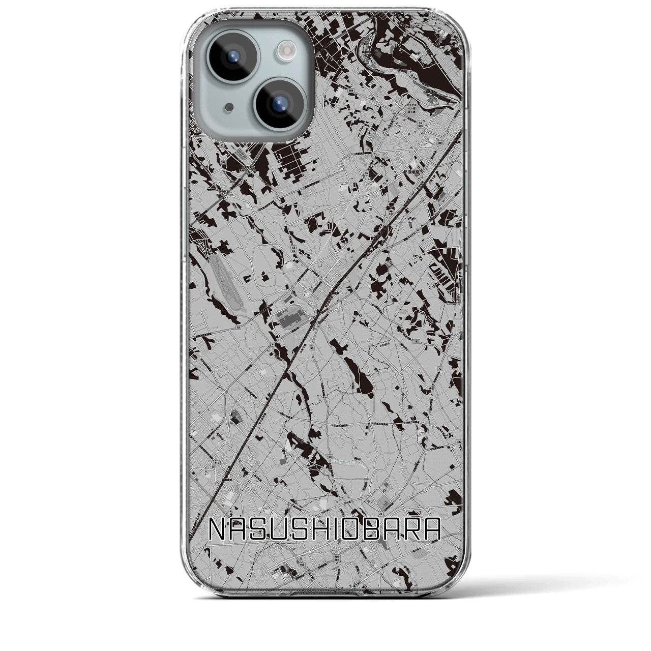 【那須塩原(栃木県)】地図柄iPhoneケース(クリアタイプ)