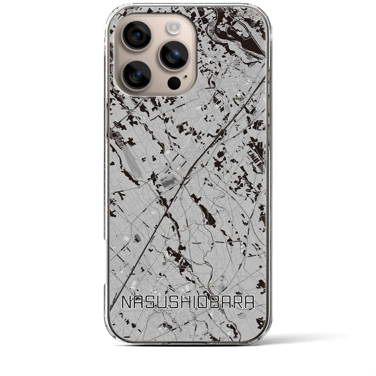 【那須塩原(栃木県)】地図柄iPhoneケース(クリアタイプ)