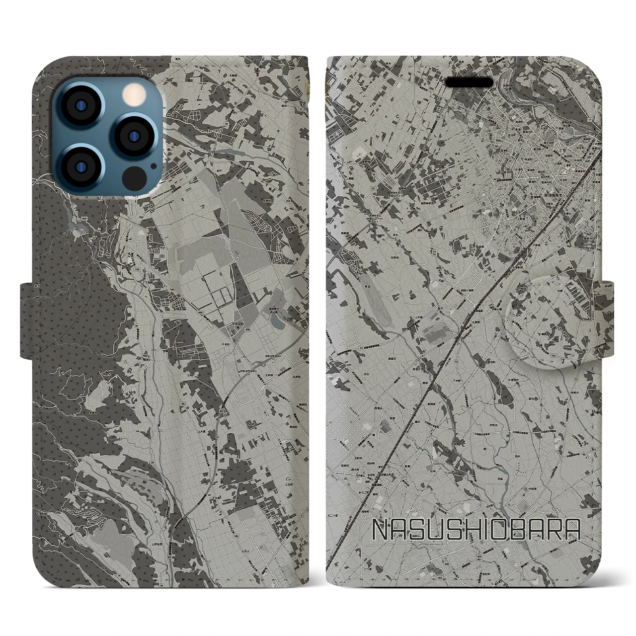 【那須塩原(栃木県)】地図柄iPhoneケース(手帳タイプ)
