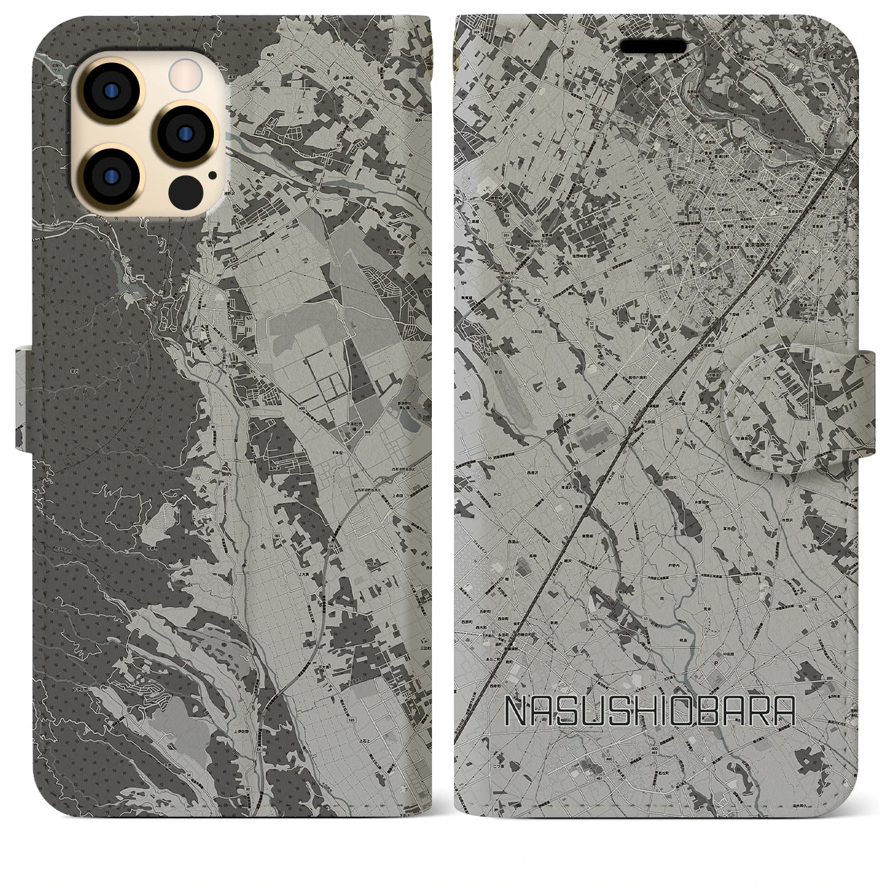 【那須塩原(栃木県)】地図柄iPhoneケース(手帳タイプ)