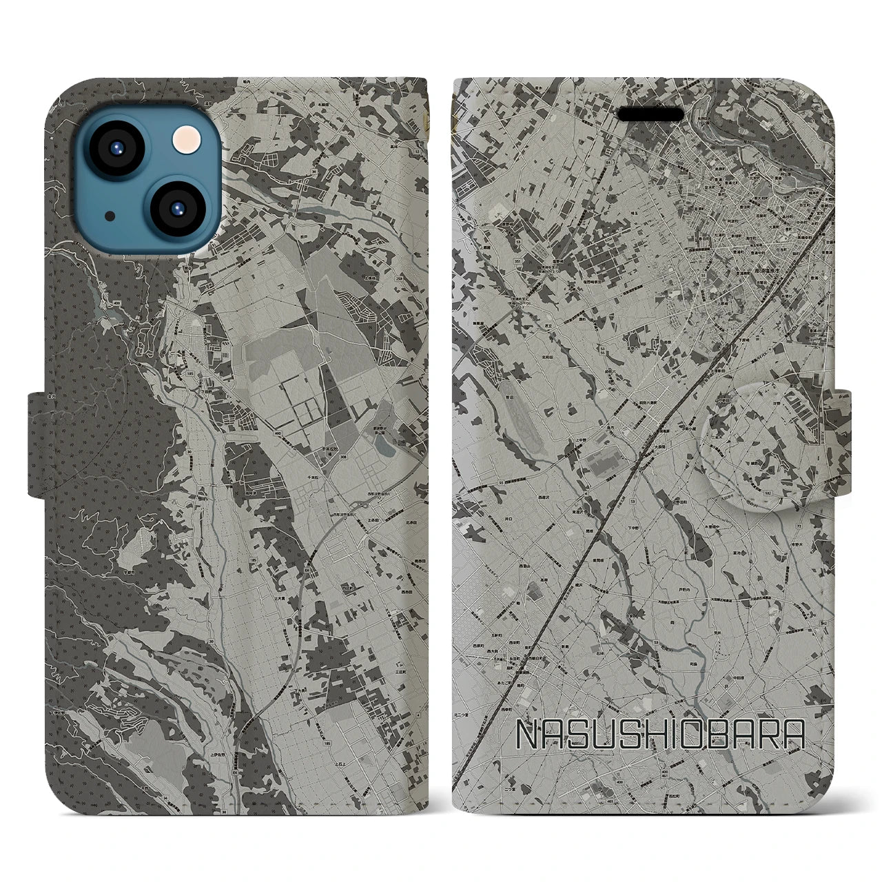 【那須塩原(栃木県)】地図柄iPhoneケース(手帳タイプ)