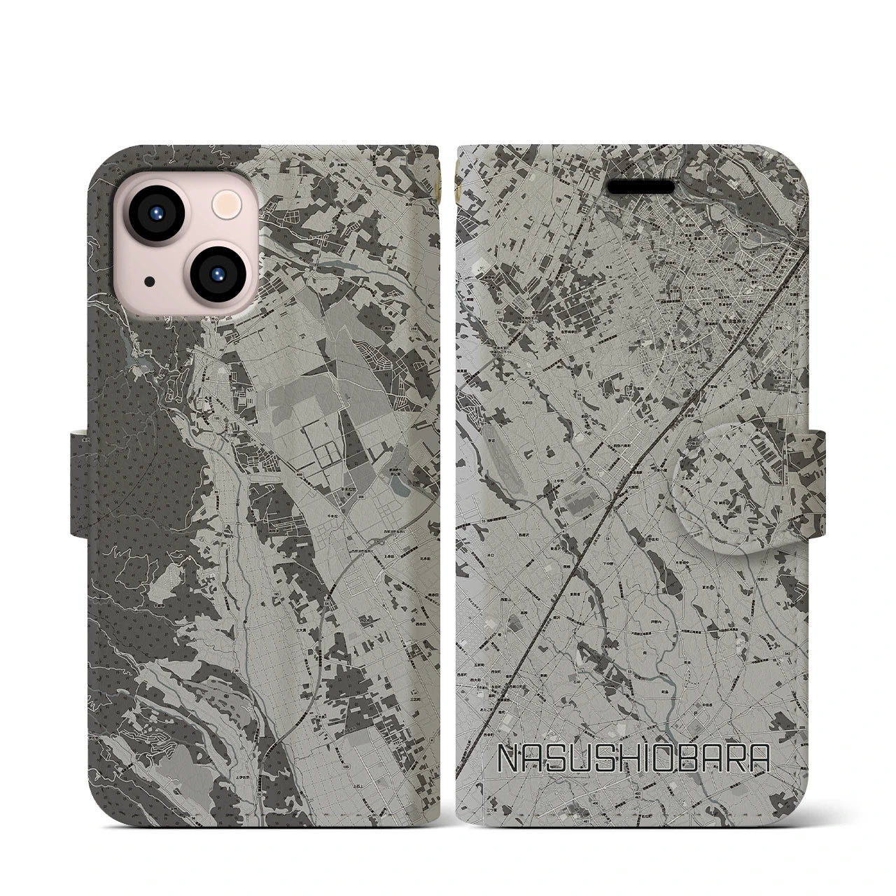【那須塩原(栃木県)】地図柄iPhoneケース(手帳タイプ)
