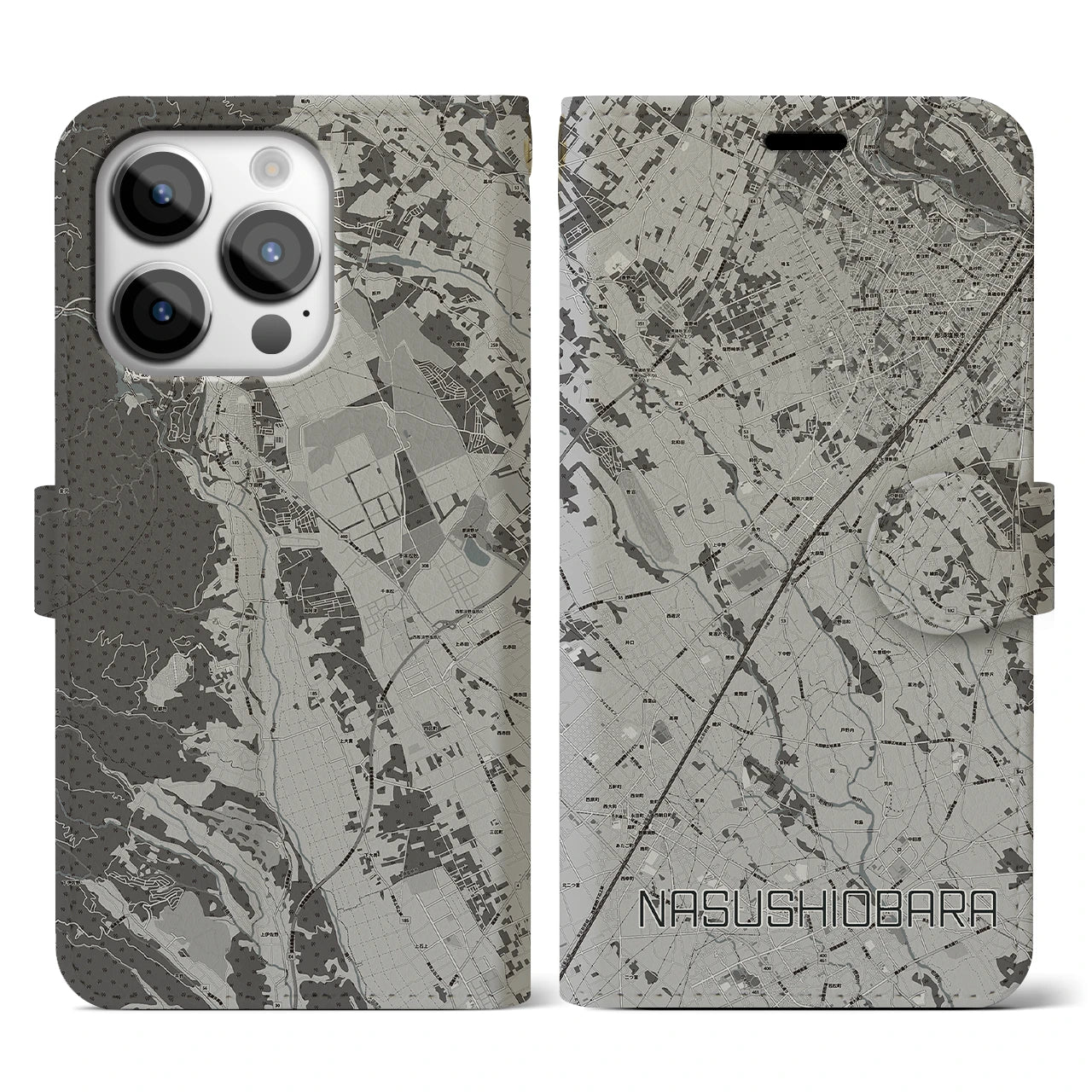 【那須塩原(栃木県)】地図柄iPhoneケース(手帳タイプ)