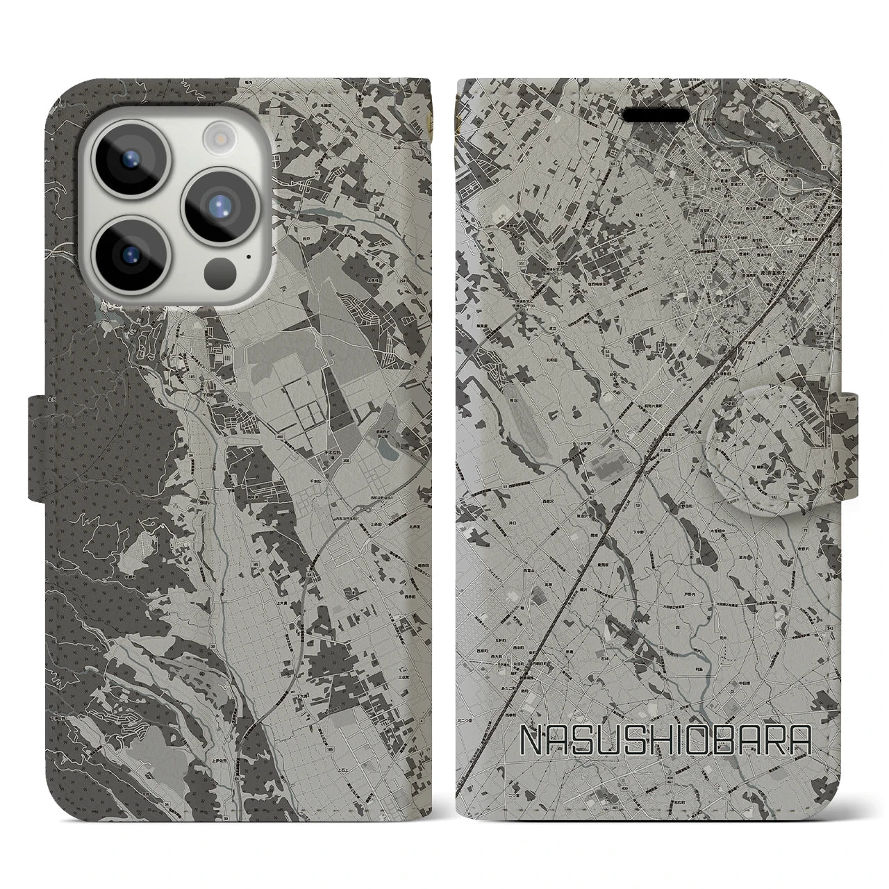 【那須塩原(栃木県)】地図柄iPhoneケース(手帳タイプ)