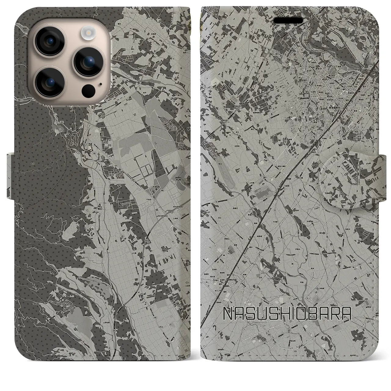 【那須塩原(栃木県)】地図柄iPhoneケース(手帳タイプ)