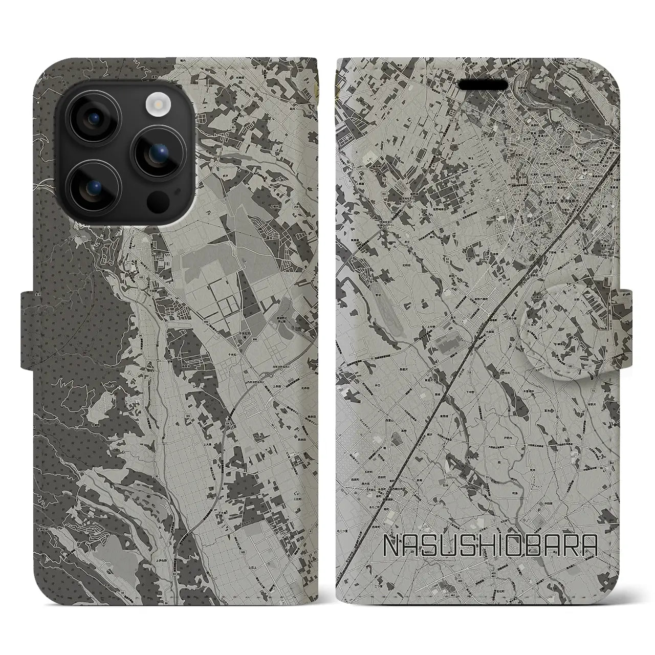 【那須塩原(栃木県)】地図柄iPhoneケース(手帳タイプ)