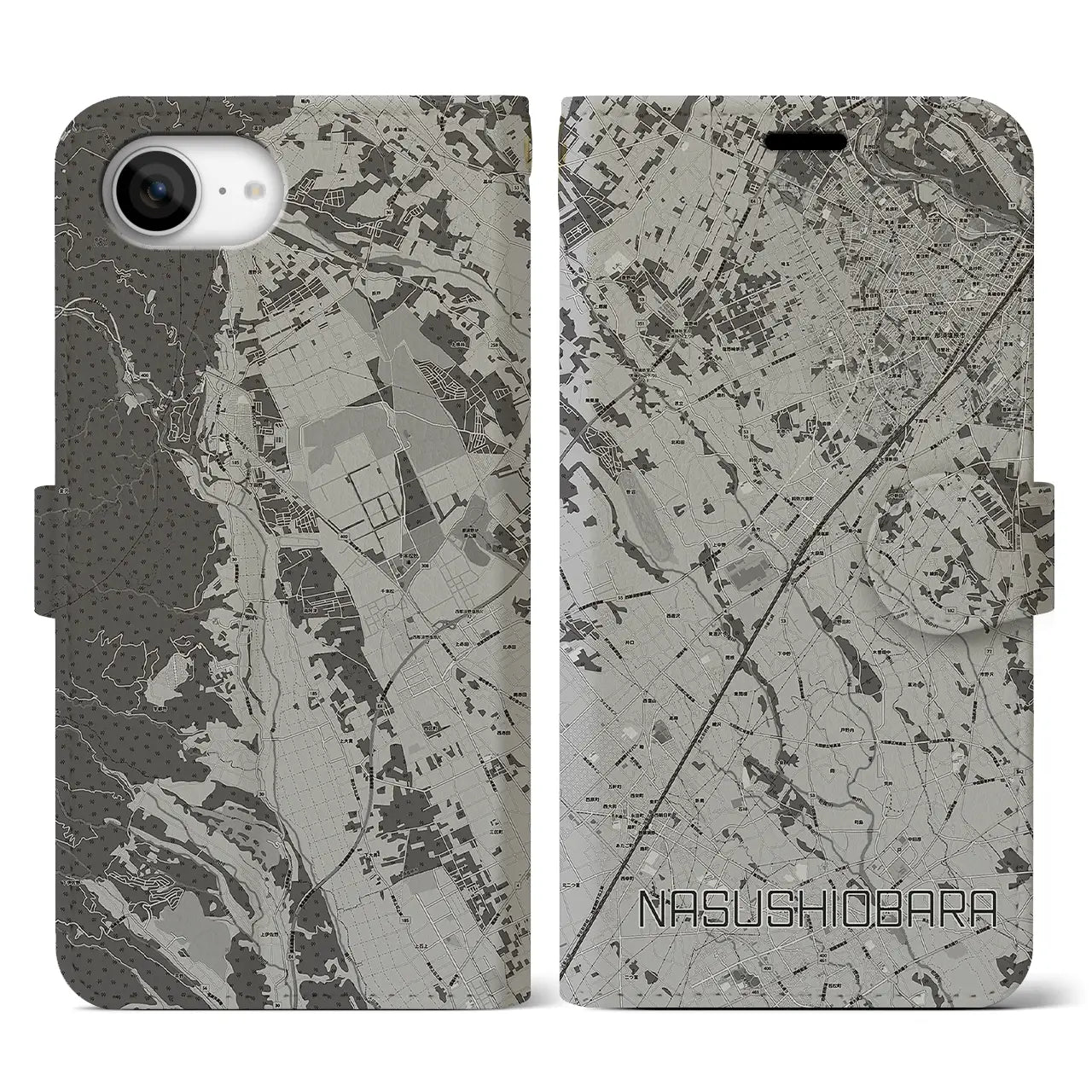 【那須塩原(栃木県)】地図柄iPhoneケース(手帳タイプ)