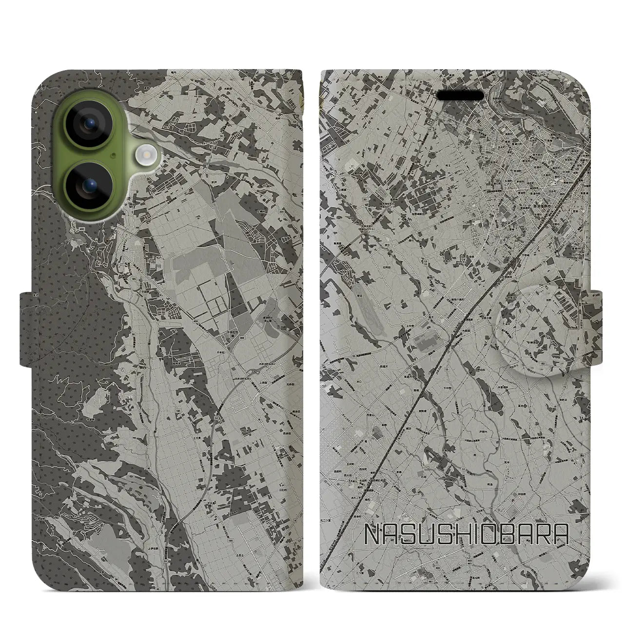 【那須塩原(栃木県)】地図柄iPhoneケース(手帳タイプ)
