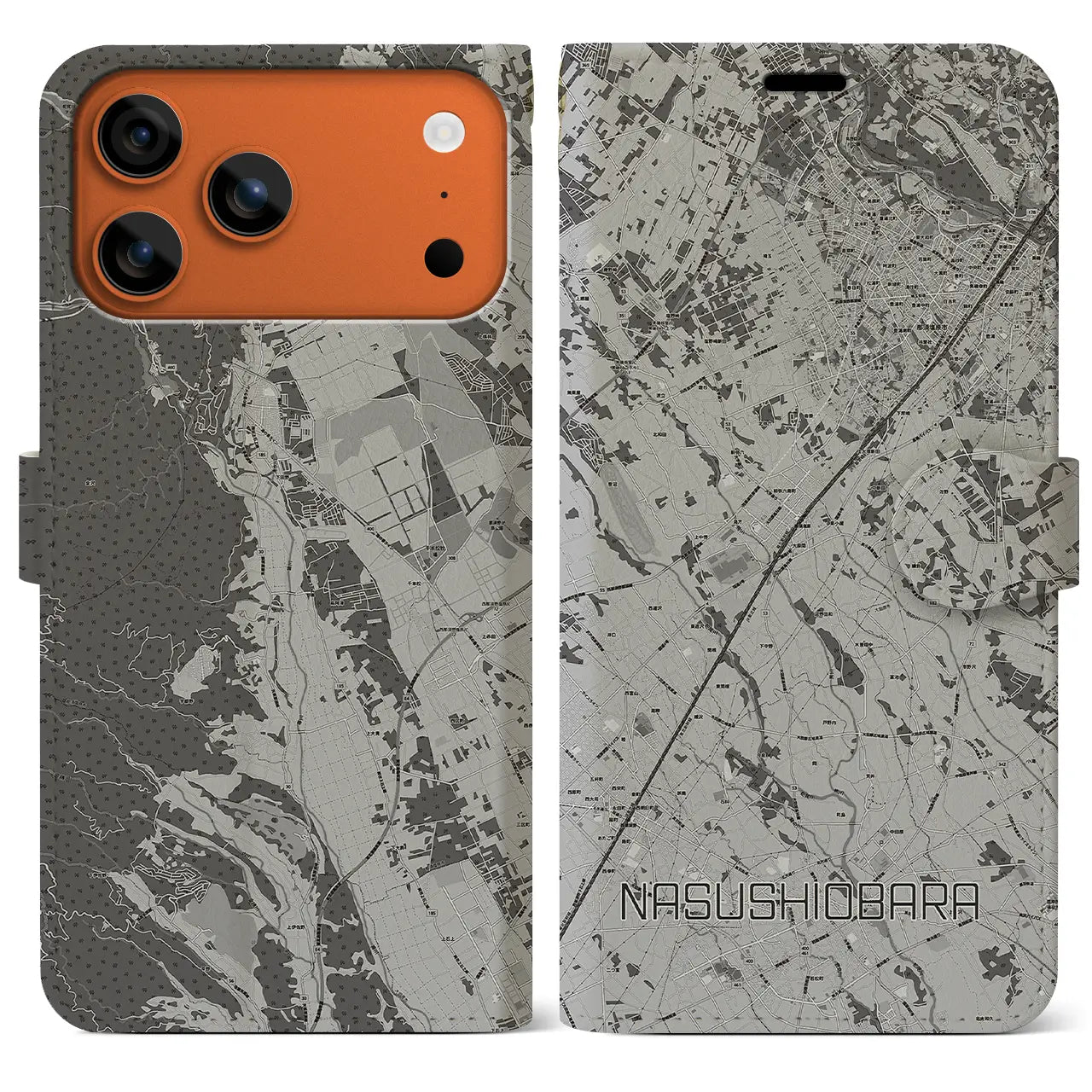 【那須塩原(栃木県)】地図柄iPhoneケース(手帳タイプ)