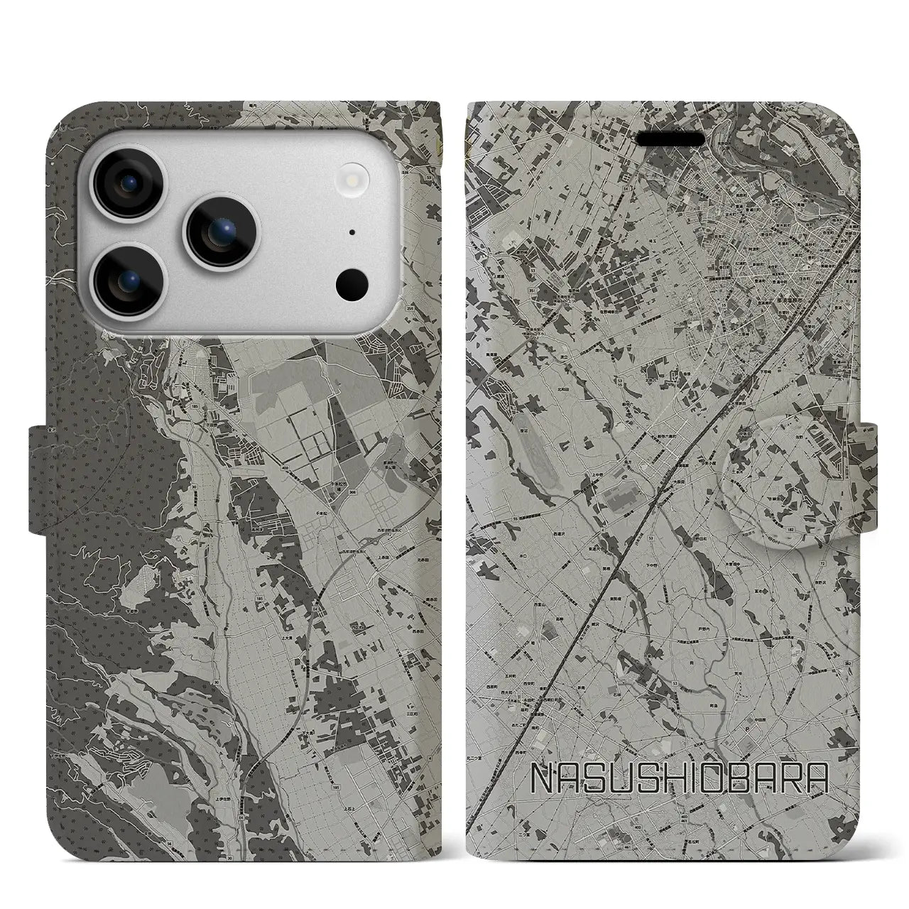 【那須塩原(栃木県)】地図柄iPhoneケース(手帳タイプ)