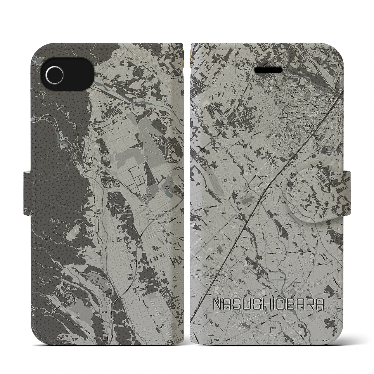 【那須塩原(栃木県)】地図柄iPhoneケース(手帳タイプ)