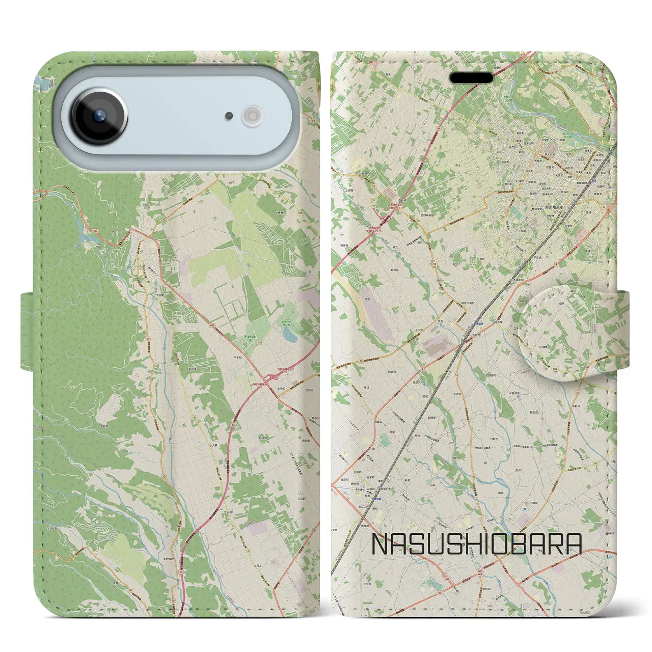 【那須塩原(栃木県)】地図柄iPhoneケース(手帳タイプ)