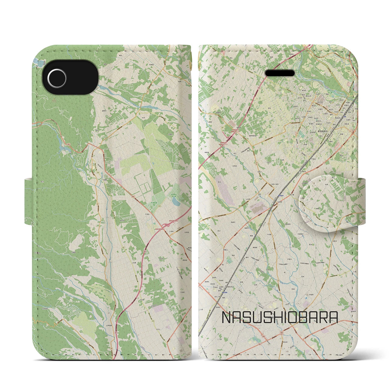 【那須塩原(栃木県)】地図柄iPhoneケース(手帳タイプ)