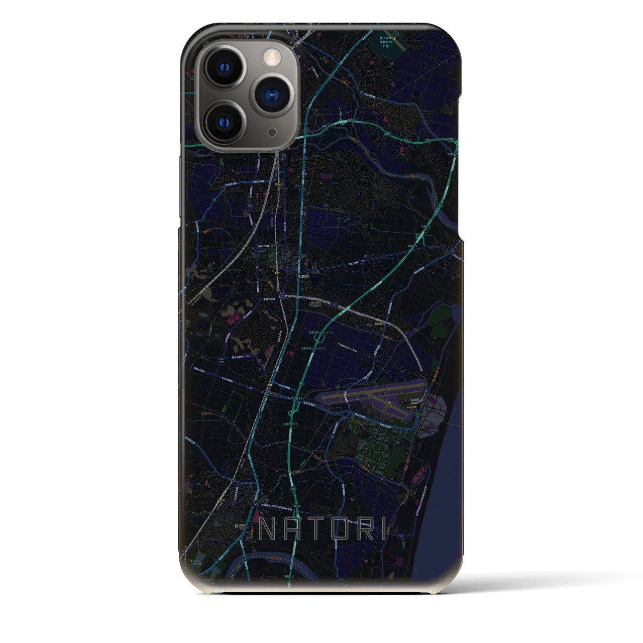 【名取(宮城県)】地図柄iPhoneケース(バックカバータイプ)