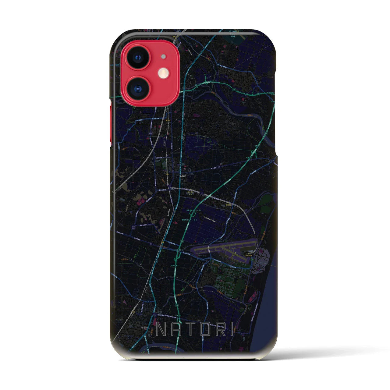 【名取(宮城県)】地図柄iPhoneケース(バックカバータイプ)