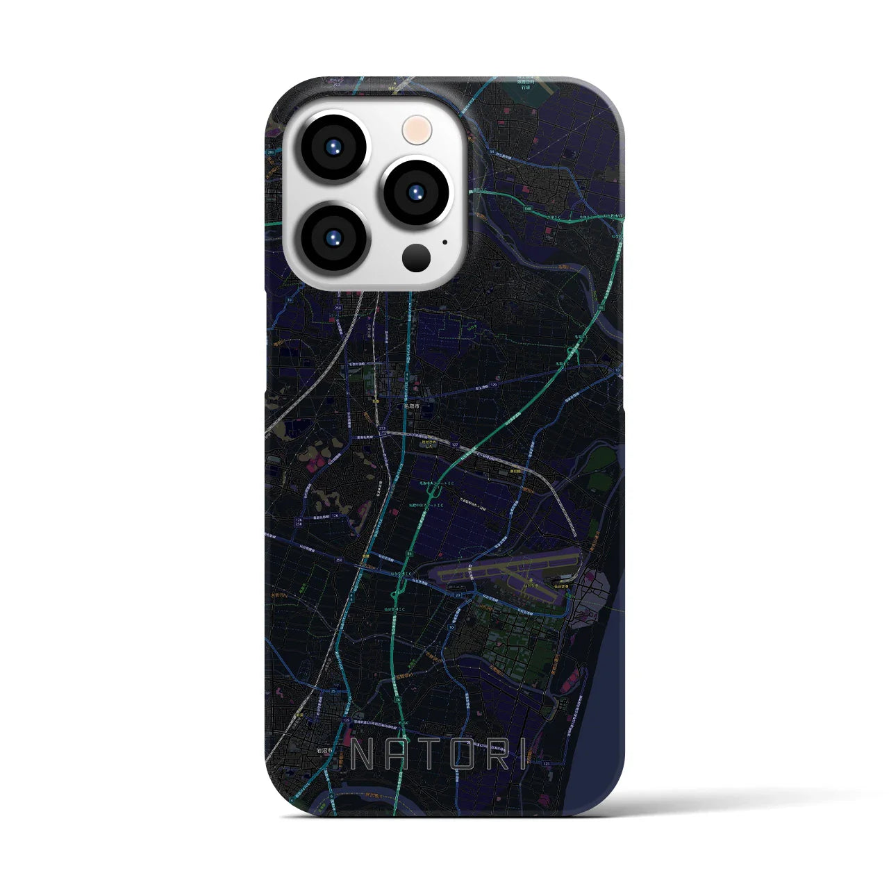 【名取(宮城県)】地図柄iPhoneケース(バックカバータイプ)