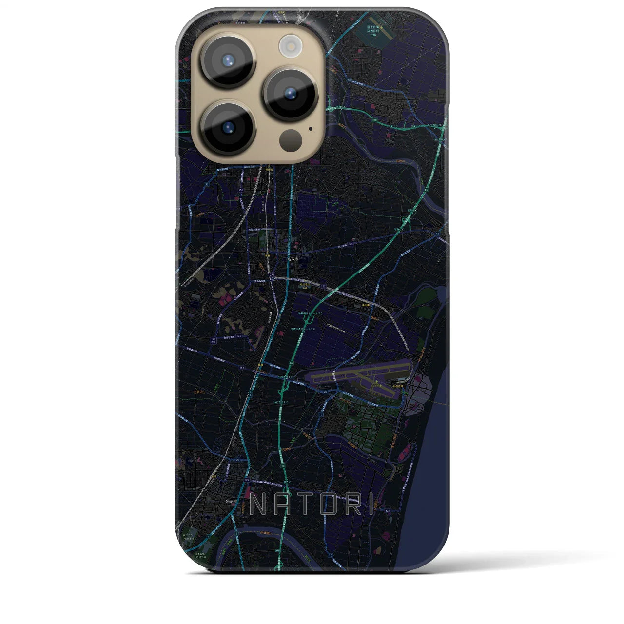 【名取(宮城県)】地図柄iPhoneケース(バックカバータイプ)