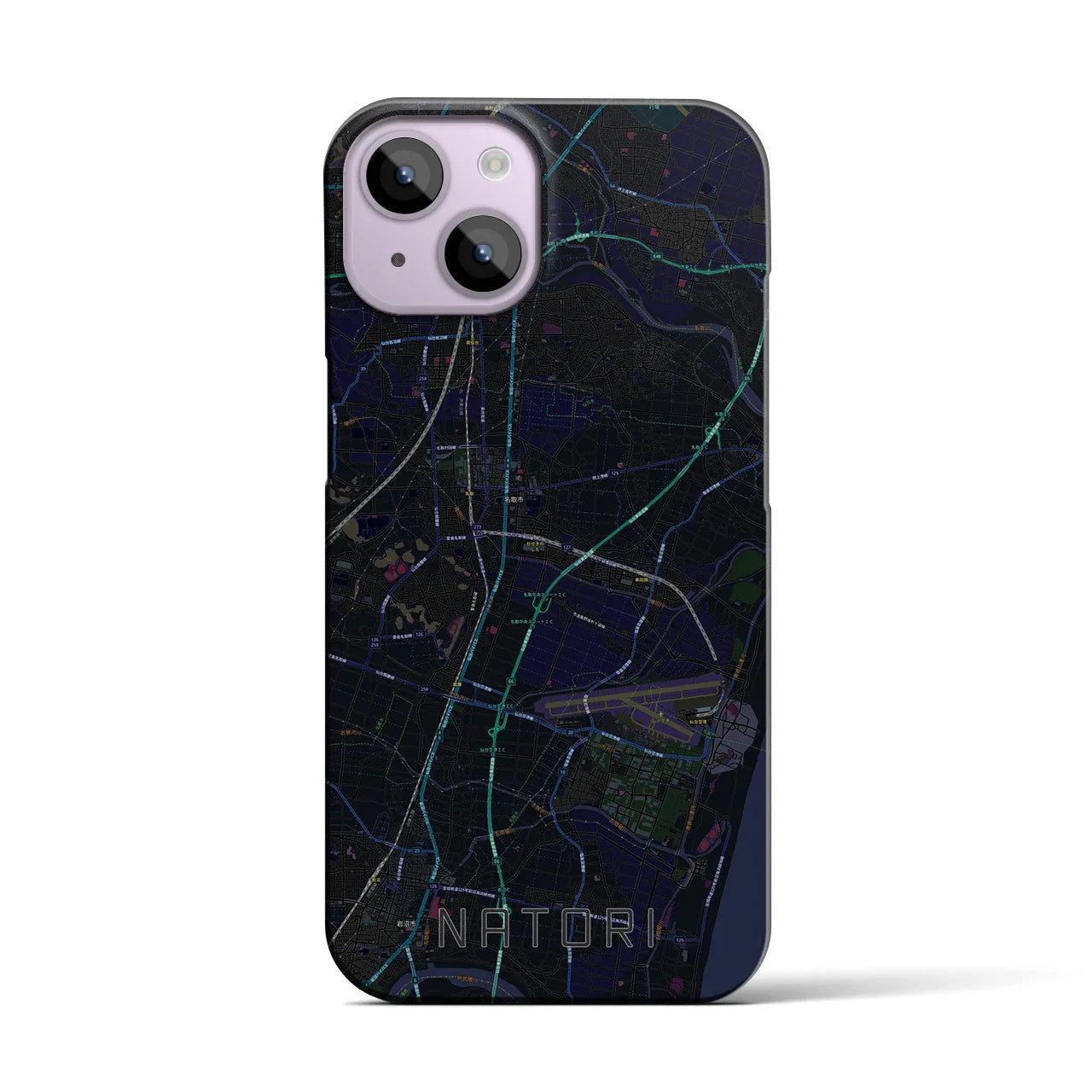 【名取(宮城県)】地図柄iPhoneケース(バックカバータイプ)